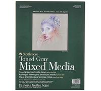 Strathmore 400 Series Toned Mixed Media Pad, 184 lb. Paper, 11 X 14 inches, Gray, 15 Sheets (462-311)