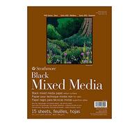 Strathmore P462-509 400 Series Mixed Media, papel, negro, 9 x 12, 15 unidades