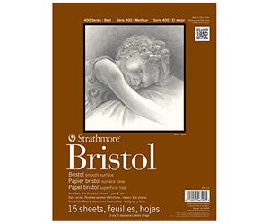 Strathmore ST475-2 28cm . x 36cm . 2-Ply Smooth Surface 400 Series Tape Bound Bristol Paper - 15 Sheets
