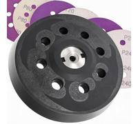 StratoNex Disco de lijado de de 125 mm apto para Metabo SXE 3125 8 agujeros | Apto para SXE 325 Intec y 425 TurboTec, 6 x papel de lija PET grano 80/120/240, 631220000, 631219000