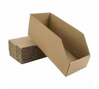 STRBOXONG Paquete de 7 Gavetas de Cartón Grandes 50x19x20cm, Cajas de Almacenaje Abiertas para Estanterías Profundas, Organizador Taller, Almacén y Garaje, Cartón Corrugado Extra Duro
