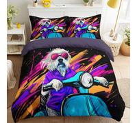 Street Trend - Juego de funda de edredón para cama doble para adultos, niños y niñas, juego de ropa de cama de 3 piezas reversible ultrasuave con 2 fundas de almohada, color negro
