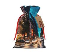 Streets Of New York City - Bolsa de regalo de Navidad con cordón, para cumpleaños, aniversarios, fiestas como embalaje de regalo