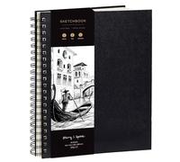 String & Space Sketchbook A4 - Cuaderno de Dibujo Tapa Dura, Papel Grueso 200 g/m² sin Sangrado, Espiral, 40 Hojas 80 Páginas - Bloc de Dibujo para Artistas, Bocetos y Acuarela (A4)