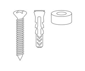 String Tornillo acero inoxidable. distanciador y taco String. set de 2 Repuesto para uso en exterior