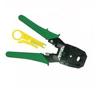 Stripping Crimping Alicates Red Cable Abrazaderas Alicates + Professional Network Cable Tester RJ45 RJ11 RJ12 CAT5 UTP LAN Probador de cables(Stripping pliers)
