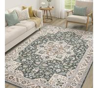 Strloepr Alfombra grande para salón, dormitorio, lavable, antideslizante, decoración interior, verde oriental, beige, blanco, marrón, 200 x 230 cm