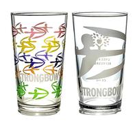 Strongbow - Vaso de pinta de sidra, 2 diseños diferentes, vasos de 56 ervezas Mancave Lager Roxley