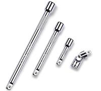 StrugDeas Juego de 4 barras de extensión de 3/8 pulgadas, juego de extensión de enchufe de 3/8 pulgadas incluye extensiones de 3, 6 y 10 pulgadas y enchufe de junta universal de 3/8 pulgadas