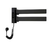 STSFXIF Toallero Eléctrico Compacto Y Moderno con Doble Barra Tecnología de Secado Acelerado Y Resistencia Al Agua Adecuado para Familias Y Espacios Pequeños, Negro, Individual