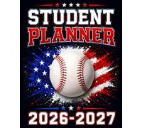 Student Planner 2026-2027: USA Flag Baseball Academic Agenda With Dated Weekly and Monthly Spreads, Homework Organizer, Assignment Tracker, Class ... Elementary, Middle and High School Students