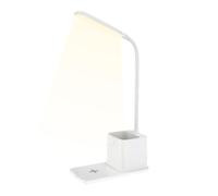 Study Lamps For Desk,Small Desk Lamp LED Lights Wireless Charger - Adjustable Brightness Portable Phone Charger, Pen Cup Deskt Modern Look And Strong Coop Accessories Lighting For College Dorm Bedroom