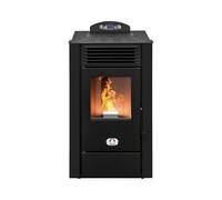 STUFE A PELLET ITALIA Alaska 10 KW | Estufas de pellets con ventilación eficiencia 91% Calefacción 85m² Autonomía 20 Sdt. Programable 5 velocidades y fuerzas 24M Garantía Negro
