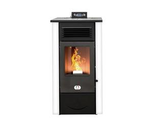 STUFE A PELLET ITALIA Canadá - Estufa de aire ventilada, 14 kW, WiFi, eficiencia 89%, calienta 130 m², autonomía de 15 h, programable, 5 velocidades y potencias, color blanco