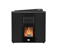 STUFE A PELLET ITALIA - Marmolada 14 kW Canalizado - Eficiencia 92%, Calentadores 130 m², 5 velocidades y potencias, Autonomía 19 h, Programable, Garantía 24 meses, Negro, CANALISÉ