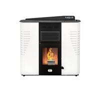 STUFE A PELLET ITALIA - Marmolada 14 kW Canalizado WIFI - Eficiencia 92%, Calentadores 130 m², 5 velocidades y potencias, Autonomía 19 h, Programable, Garantía 24 Meses, Blanco
