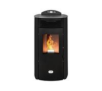 STUFE A PELLET ITALIA - Siberia 18Kw Doble Canalización WI-FI - Estufa de pellets de aire ventilado, eficiencia 91%, calentador 180m², 5 velocidades y potencias, programable negro