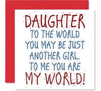 Stuff4 Bonitas tarjetas de cumpleaños para hija - Daughter You Are My World - Tarjeta de feliz cumpleaños de padre o madre, tarjeta de hijo de 145 mm, tarjetas de felicitación de regalo para niñas