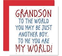 Stuff4 Bonitas tarjetas de cumpleaños para nieto, You Are My World