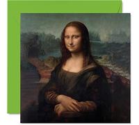 Stuff4 Classic Art - Tarjetas de Leonardo da Vinci para mujeres y hombres, Mona Lisa, famosa tarjeta de cumpleaños abstracta para papá, mamá, tío, tía, abuelo, abuela, 145 mm x 145 mm, obras de arte