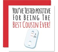 Stuff4 Divertida Tarjeta Cumpleaños Positive Best Cousin Ever, para Primos de Familia, 145 x 145 mm