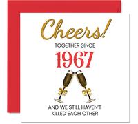 Stuff4 Divertida tarjeta de 58 aniversario para marido y esposa, juntos desde 1967, tarjetas de feliz 58 aniversario de boda para pareja, regalos I Love You, tarjetas de felicitación de 145 mm