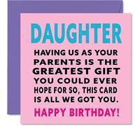 Stuff4 Divertidas tarjetas de cumpleaños para hija, el mejor regalo para hija, tarjeta de feliz cumpleaños de mamá papá, tarjetas de felicitación de 145 mm