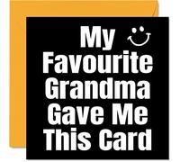 Stuff4 Divertidas tarjetas de cumpleaños para nieto, nieta, mi abuela favorita, tarjeta de feliz cumpleaños para nieta, nieto de abuela, regalos de broma, tarjetas de felicitación de humor de 145 mm