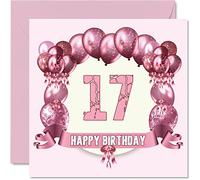 Stuff4 Divertidas tarjetas de cumpleaños para niñas con globos de 145 mm, diseño de globos
