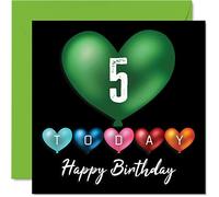 Stuff4 Divertidas tarjetas de cumpleaños para niños y niñas, globos de corazón, tarjeta de feliz cumpleaños para hijo, hija, hermano, hermana, nieto, nieta, sobrino, primo, 145 mm