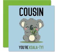 Stuff4 Koala-Ty - Tarjetas de cumpleaños divertidas para primos de familiares y familiares, tarjetas de felicitación de broma de 145 mm para mujeres y hombres