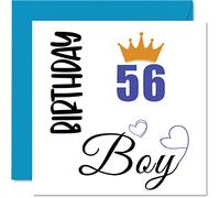 Stuff4 Tarjeta de cumpleaños número 56 para hombres, para niño de 56 años, para abuelo, abuelo, padrastro, tío, hermano, tarjetas de felicitación de cumpleaños de 145 mm