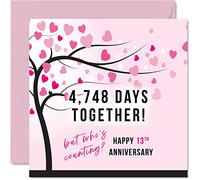 Stuff4 Tarjeta divertida de aniversario de encaje para esposa o esposo - 4748 Days Together Gifts - I Love You Cards