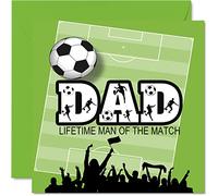 Stuff4 Tarjetas de cumpleaños de fútbol para papá, papá de vuelo superior