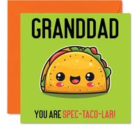 Stuff4 Tarjetas de cumpleaños para abuelo, Spec-Taco-lar, divertida tarjeta de cumpleaños para abuelo de parte de nieto y nieta, tarjetas de felicitación de broma de 145 mm para hombre y él
