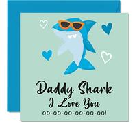 Stuff4 Tarjetas de cumpleaños para papá con diseño de tiburón, para el día del padre, de parte de su hija o hijo, 145 mm