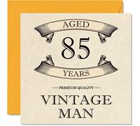 Stuff4 Tarjetas vintage de 85 cumpleaños para hombres, 85 años, divertida tarjeta de cumpleaños para abuelo, papá, marido, tío, hermano, abuelo, tarjetas de felicitación de 145 mm, tarjeta de 85