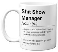 Stuff4 Taza de gerente - Sh*t Show - Regalos novedosos para el gerente de un amigo de colega, regalos de broma grosera, tazas de regalo de cerámica de 325 ml aptas para lavavajillas