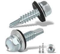 sturiz 100 unidades tornillos para chapa autorroscantes 6,3 x 25 mm tornillos para chapa trapezoidal tornillos de hojalatero con arandela de sellado + 2 unidades juego de llaves de vaso hexagonales