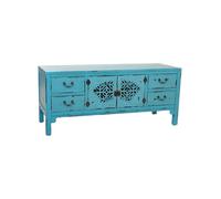 STYLE HOME STYLE HOME - Mueble bajo de madera 2 puertas y cajones. Azul