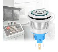 Stylebest 2 Uds 22mm IP65 Interruptor de Botón de Reinicio Botón Pulsador de 6 Pines de Acero Inoxidable para Uso Industrial Rojo y Verde (Verde)