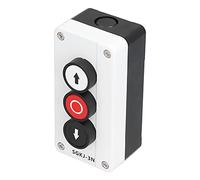 Stylebest Caja de Estación de Interruptor Momentáneo, Control de Botón de Grúa, Control de Parada hacia Arriba y hacia Abajo Botón de Parada de Emergencia para Puerta Enrollable de (SGKJ-3N)
