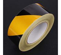 Stylebest Cinta Reflectante de Seguridad de 50 Mm X 46 M, Adhesivo de Advertencia Duradero Negro Amarillo para Camiones y Construcción PVC