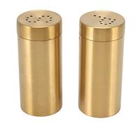 Stylebest Juego de 2 Tarros de Especias Dorados de Acero Inoxidable Duradero para Cocinar en la Cocina, 1,5x3,5 Pulgadas