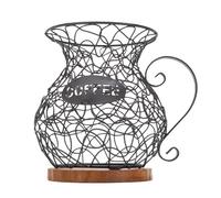 Stylebest Soporte para Cápsulas de café, Cesta Elegante y Resistente para Encimera de Cocina y Escritorio de Oficina, Metal de Madera Maciza, 18,5x15,5x12cm (Negra)