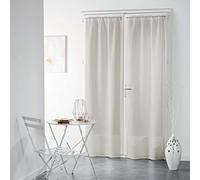 Suavidad Interior Haltona - Par Recto con Barra Efecto Lino, Tejido Haltona, poliéster, Blanco, 240 x 70 cm