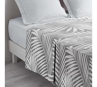 Suavidad Interior, Sábana Plana (180 x 290 cm) Botania Gris, 100% Algodón