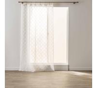 Suavidad Interior, Visillo con Anillos (140 x 240 cm) Solis Blanco, Velo Arenado con Hilos Metalizados