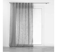 Suavidad Interior, Visillo con Trabillas Ocultas (140 x 240 cm) Haltona Gris, Efecto Lino Tejido