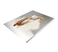 suaywo Tabla de cortar de acero inoxidable 40 x 30 cm, tabla de cortar de acero inoxidable con borde de parada, placa de cocina y encimera para amasar, cortar, hornear, también como tabla de cortar de